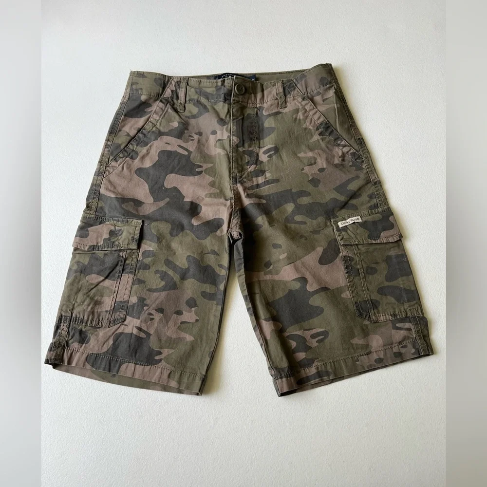Lucky Brand cargo shorts camu kids 10-12